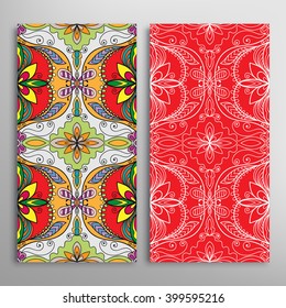 Vertical seamless patterns collection with floral geometric and lace texture for Wedding, Bridal, Valentine's day, greeting cards or Birthday Invitations, fabric or paper print. 