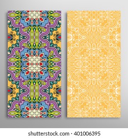Vertical seamless patterns collection with floral geometric and lace texture for Wedding, Bridal, Valentine's day, greeting cards or Birthday Invitations, fabric or paper print. 