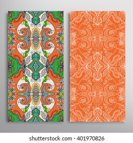 Vertical seamless patterns collection with floral geometric and lace texture for Wedding, Bridal, Valentine's day, greeting cards or Birthday Invitations, fabric or paper print. 