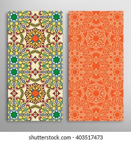 Coleção de padrões verticais sem emenda com textura floral geométrica e rendas para casamento, noivas, dia dos namorados, cartões de saudação ou convites de aniversário, tecido ou impressão de papel. 