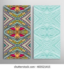 Vertical seamless patterns collection with floral geometric and lace texture for Wedding, Bridal, Valentine's day, greeting cards or Birthday Invitations, fabric or paper print. 