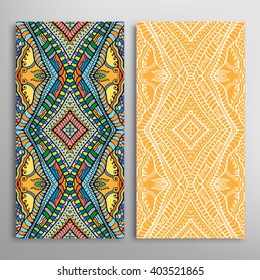 Vertical seamless patterns collection with floral geometric and lace texture for Wedding, Bridal, Valentine's day, greeting cards or Birthday Invitations, fabric or paper print. 