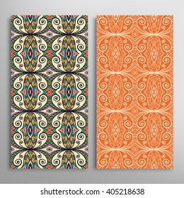 Vertical seamless patterns collection with floral geometric and lace texture for Wedding, Bridal, Valentine's day, greeting cards or Birthday Invitations, fabric or paper print. 