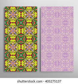 Vertical seamless patterns collection with floral geometric and lace texture for Wedding, Bridal, Valentine's day, greeting cards or Birthday Invitations, fabric or paper print. 