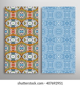 Vertical seamless patterns collection with floral geometric and lace texture for Wedding, Bridal, Valentine's day, greeting cards or Birthday Invitations, fabric or paper print. 