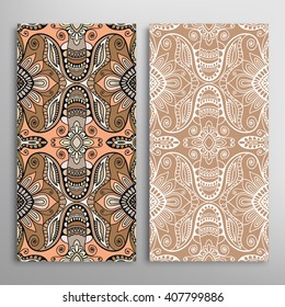 Vertical seamless patterns collection with floral geometric and lace texture for Wedding, Bridal, Valentine's day, greeting cards or Birthday Invitations, fabric or paper print. 