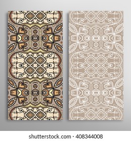 Vertical seamless patterns collection with floral geometric and lace texture for Wedding, Bridal, Valentine's day, greeting cards or Birthday Invitations, fabric or paper print. 