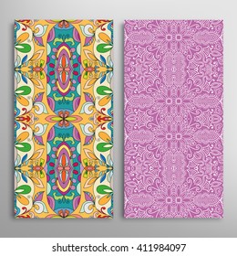 Vertical seamless patterns collection with floral geometric and lace texture for Wedding, Bridal, Valentine's day, greeting cards or Birthday Invitations, fabric or paper print. 