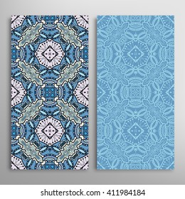 Vertical seamless patterns collection with floral geometric and lace texture for Wedding, Bridal, Valentine's day, greeting cards or Birthday Invitations, fabric or paper print. 