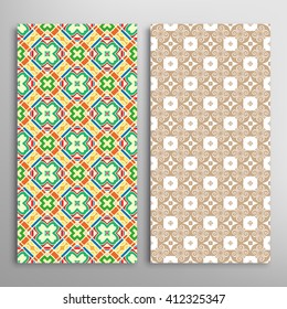 Vertical seamless patterns collection with floral geometric and lace texture for Wedding, Bridal, Valentine's day, greeting cards or Birthday Invitations, fabric or paper print. 