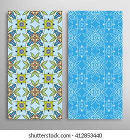 Vertical seamless patterns collection with floral geometric and lace texture for Wedding, Bridal, Valentine's day, greeting cards or Birthday Invitations, fabric or paper print. 