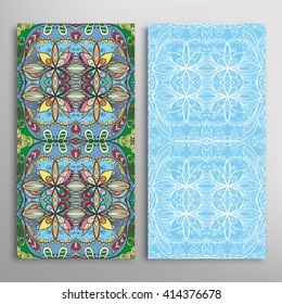 Vertical seamless patterns collection with floral geometric and lace texture for Wedding, Bridal, Valentine's day, greeting cards or Birthday Invitations, fabric or paper print. 