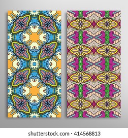 Vertical seamless patterns collection with floral geometric and lace texture for Wedding, Bridal, Valentine's day, greeting cards or Birthday Invitations, fabric or paper print. 