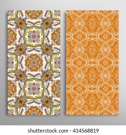 Vertical seamless patterns collection with floral geometric and lace texture for Wedding, Bridal, Valentine's day, greeting cards or Birthday Invitations, fabric or paper print. 
