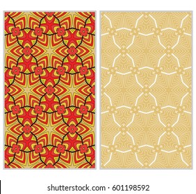 Vertical seamless patterns set, abstract floral geometric texture. Ornament for interior design, greeting cards, birthday or wedding invitations, paper print. Ethnic background in east style. Vertical seamless patterns set, abstract floral geometric texture. Ornament for interior design, greeting cards, birthday or wedding invitations, paper print. Ethnic background in east style.