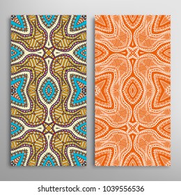 Vertical seamless patterns set, floral geometric lace texture for Wedding, Valentine's day, greeting cards or Birthday Invitations. Decorative seamless backgrounds. Ethnic ornament, border pattern