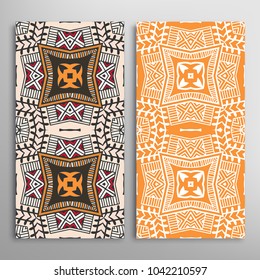 Vertical seamless patterns set, floral geometric lace texture for Wedding, Valentine's day, greeting cards or Birthday Invitations. Decorative seamless backgrounds. Ethnic ornament, border pattern