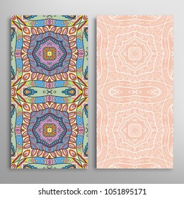 Vertical seamless patterns set, floral geometric lace texture for Wedding, Valentine's day, greeting cards or Birthday Invitations. Decorative seamless backgrounds. Ethnic ornament, border pattern