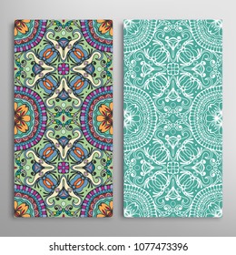 Conjunto de patrones sin costuras de Vertical, textura de encaje geométrico floral para Boda, día de San Valentín, tarjetas de felicitación o invitaciones de cumpleaños. Fondos decorativos sin fisuras. Ornamento étnico, patrón de frontera