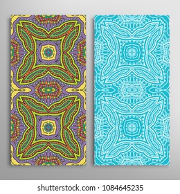 Vertical seamless patterns set, floral geometric lace texture for Wedding, Valentine's day, greeting cards or Birthday Invitations. Decorative seamless backgrounds. Ethnic ornament, border pattern