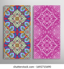 Diseño vertical sin fisuras, textura de encaje geométrico floral para Boda, Día de San Valentín, Tarjeta de felicitación o Invitación de Cumpleaños. Decorativos fondos de doodle impecables. Patrón de fronteras de origen étnico