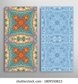 Patrones verticales sin fisuras, textura de encaje geométrico floral para Boda, Día de San Valentín, tarjeta de saludo o Invitación de Cumpleaños. Decorativos fondos de doodle impecables. Patrón de frontera de ornamentos étnicos