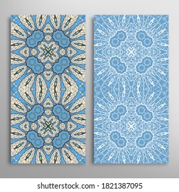 Patrones verticales sin fisuras, textura de encaje geométrico floral para Boda, Día de San Valentín, tarjeta de saludo o Invitación de Cumpleaños. Decorativos fondos de doodle impecables. Patrón de frontera de ornamentos étnicos