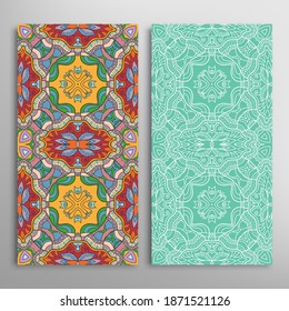 Patrones verticales sin fisuras, textura de encaje geométrico floral para Boda, Día de San Valentín, tarjeta de saludo o Invitación de Cumpleaños. Decorativos fondos de doodle impecables. Patrón de frontera de ornamentos étnicos
