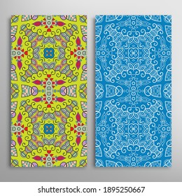 Patrones verticales sin fisuras, textura de encaje geométrico floral para Boda, Día de San Valentín, tarjeta de saludo o Invitación de Cumpleaños. Decorativos fondos de doodle impecables. Patrón de frontera de ornamentos étnicos