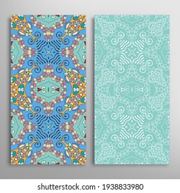 Patrones verticales sin fisuras, textura de encaje geométrico floral para Boda, Día de San Valentín, tarjeta de saludo o Invitación de Cumpleaños. Decorativos fondos de doodle impecables. Patrón de frontera de ornamentos étnicos