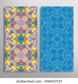 Patrones verticales sin fisuras, textura de encaje geométrico floral para Boda, Día de San Valentín, tarjeta de saludo o Invitación de Cumpleaños. Decorativos fondos de doodle impecables. Patrón de frontera de ornamentos étnicos