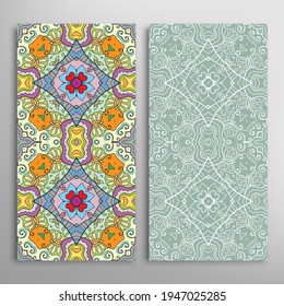 Patrones verticales sin fisuras, textura de encaje geométrico floral para Boda, Día de San Valentín, tarjeta de saludo o Invitación de Cumpleaños. Decorativos fondos de doodle impecables. Patrón de frontera de ornamentos étnicos
