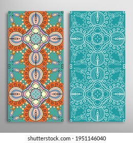 Patrones verticales sin fisuras, textura de encaje geométrico floral para Boda, Día de San Valentín, tarjeta de saludo o Invitación de Cumpleaños. Decorativos fondos de doodle impecables. Patrón de frontera de ornamentos étnicos