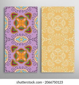 Patrones verticales sin fisuras, textura de encaje geométrico floral para Boda, Día de San Valentín, tarjeta de saludo o Invitación de Cumpleaños. Decorativos fondos de doodle impecables. Patrón de frontera de ornamentos étnicos