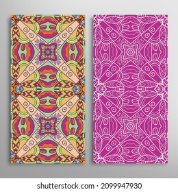 Patrones verticales sin fisuras, textura de encaje geométrico floral para Boda, Día de San Valentín, tarjeta de saludo o Invitación de Cumpleaños. Decorativos fondos de doodle impecables. Patrón de frontera de ornamentos étnicos