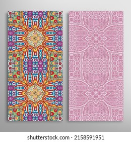 Patrones verticales sin fisuras, textura de encaje geométrico floral para Boda, Día de San Valentín, tarjeta de saludo o Invitación de Cumpleaños. Decorativos fondos de doodle impecables. Patrón de frontera de ornamentos étnicos