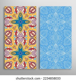 Vertikale nahtlose Muster, florale geometrische Spitzentechnologie für Hochzeit, Valentinstag, Grußkarte oder Geburtstagseinladung. Dekorative, nahtlose, doodle Hintergründe. Grenzmuster für ethnische Ziergegenstände