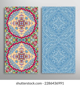 Patrones verticales sin fisuras, textura de encaje geométrico floral para Boda, Día de San Valentín, tarjeta de saludo o Invitación de Cumpleaños. Decorativos fondos de doodle impecables. Patrón de frontera de ornamentos étnicos