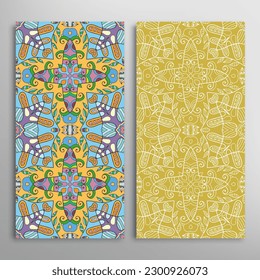 Patrones verticales sin fisuras, textura de encaje geométrico floral para Boda, Día de San Valentín, tarjeta de saludo o Invitación de Cumpleaños. Decorativos fondos de doodle impecables. Patrón de frontera de ornamentos étnicos