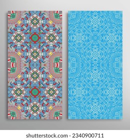 Patrones verticales sin fisuras, textura de encaje geométrico floral para Boda, Día de San Valentín, tarjeta de saludo o Invitación de Cumpleaños. Decorativos fondos de doodle impecables. Patrón de frontera de ornamentos étnicos