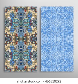 Vertical seamless patterns set, floral geometric lace texture for Wedding, Bridal, Valentine's day, greeting cards or Birthday Invitations. Decorative seamless backgrounds, tribal ethnic ornament