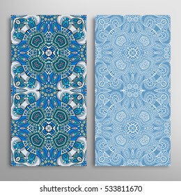 Vertical seamless patterns set, floral geometric lace texture for Wedding, Bridal, Valentine's day, greeting cards or Birthday Invitations. Decorative seamless backgrounds, tribal ethnic ornament