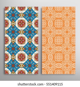 Vertical Seamless Patterns Set Floral Geometric Stock Vector (Royalty ...