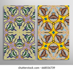 Vertical seamless patterns set, floral geometric lace texture for Wedding, Valentine's day, greeting cards or Birthday Invitations. Decorative seamless backgrounds. Ethnic ornament, border pattern