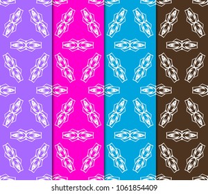 Vertical seamless patterns set, geometric lace texture for Decorative seamless backgrounds. Vector illustration. for design
