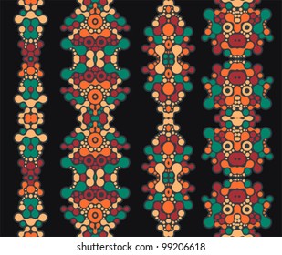 Vertical seamless patterns. Vector illustration of cool ornaments.