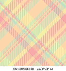 Vertical seamless plaid tartan, hunter texture background check. Sixties textile fabric pattern vector in orange and light colors palette.