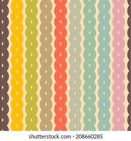 Vertical Seamless Retro Background Vector Illustration