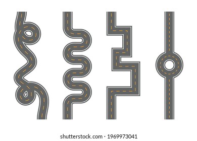 Vertical seamless roads on a white background, vector eps10 illustration.