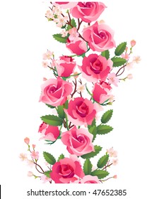 Vertical seamless rose pattern